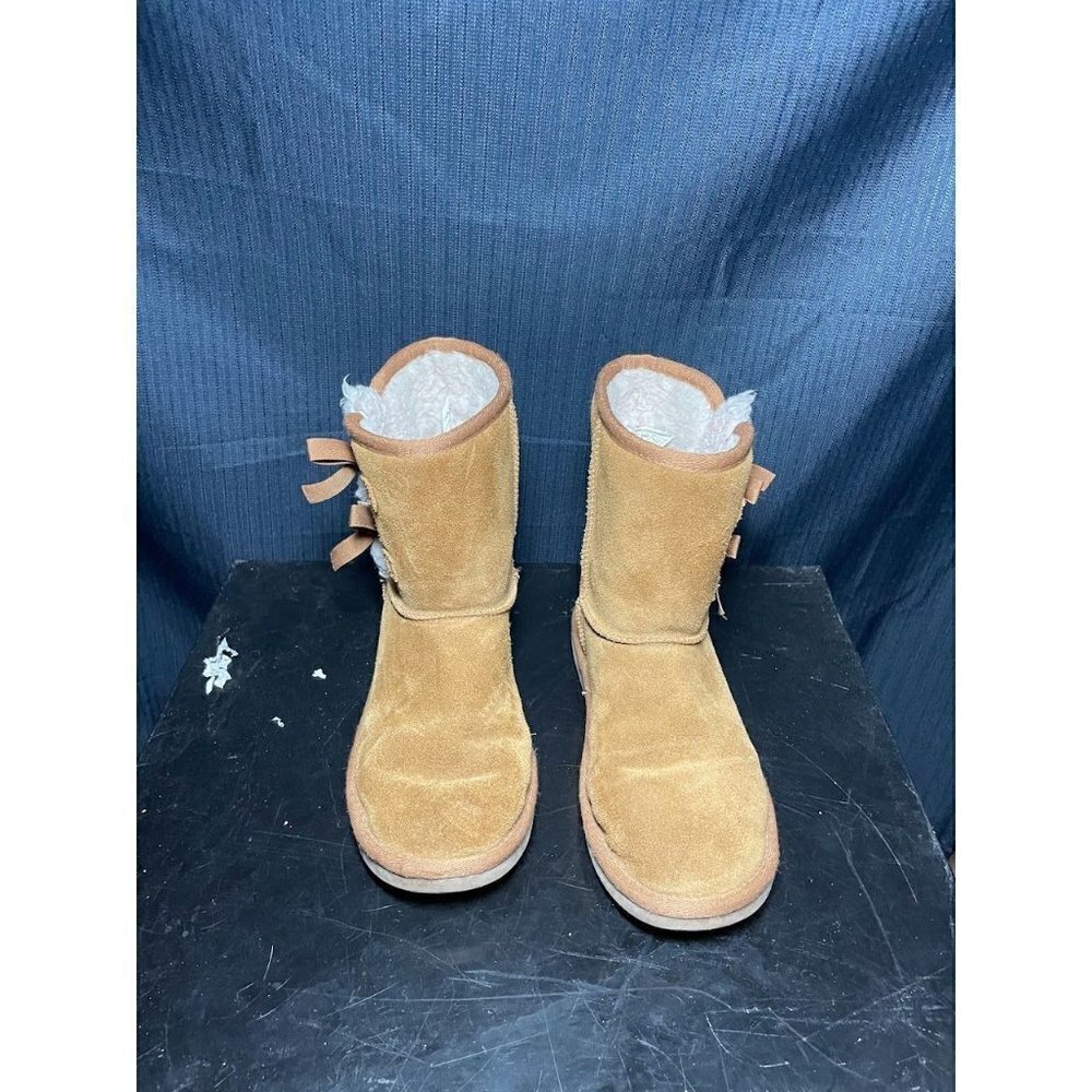 Koolaburra by UGG Womens Shazi Short Suede Closed Toe Ankle, Chestnut, Size 4.0 - Picture 2 of 6